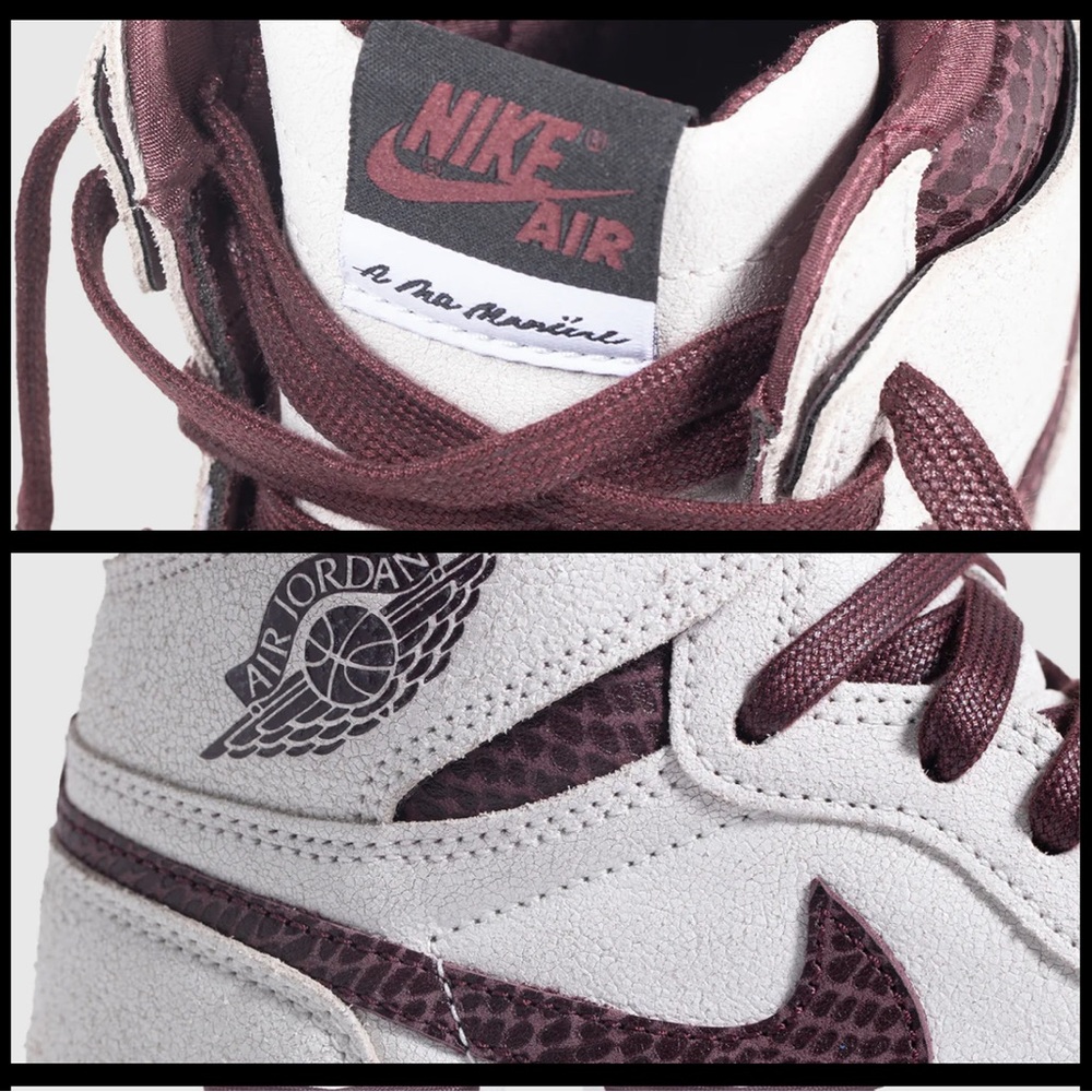 Nike Air Jordan High-Tops in Burgundy and White